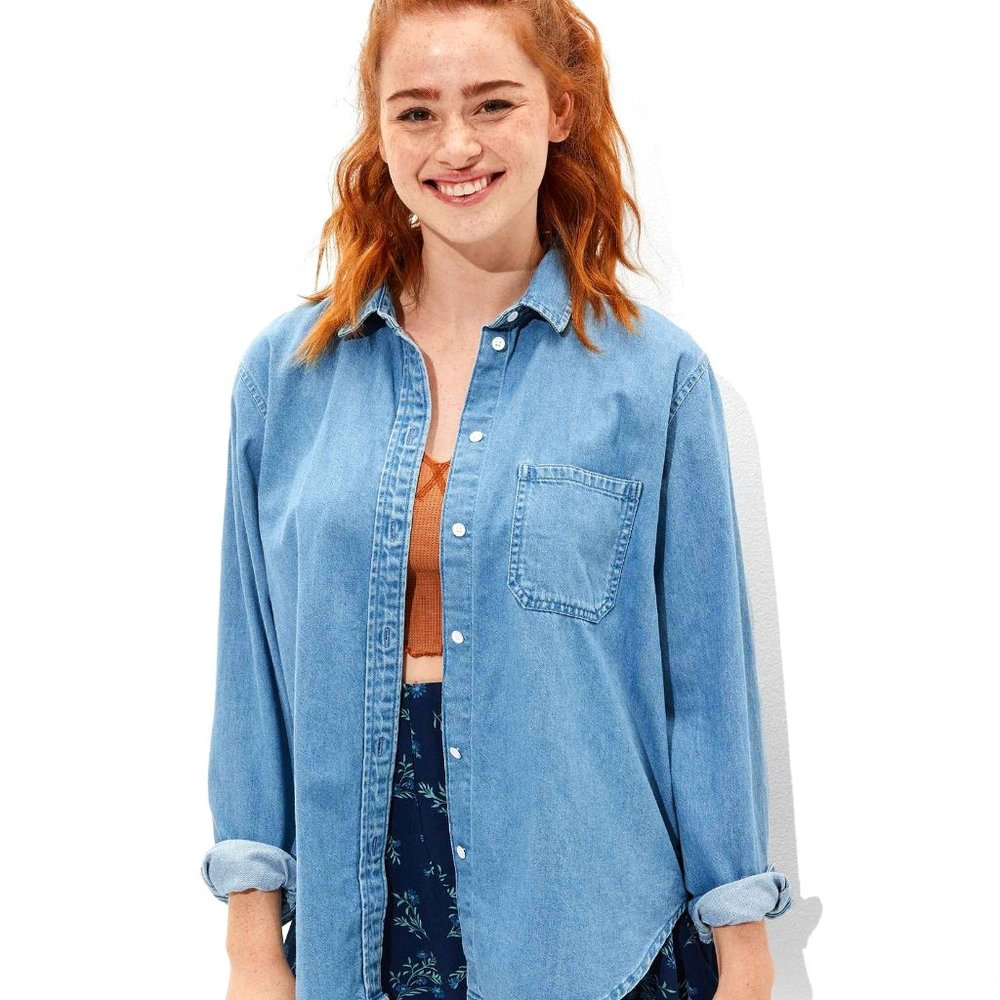 NWT Denim Oversized American Eagle Shirt